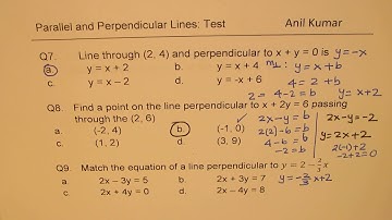 Parallel Perpendicular Lines Excellent Test Questions