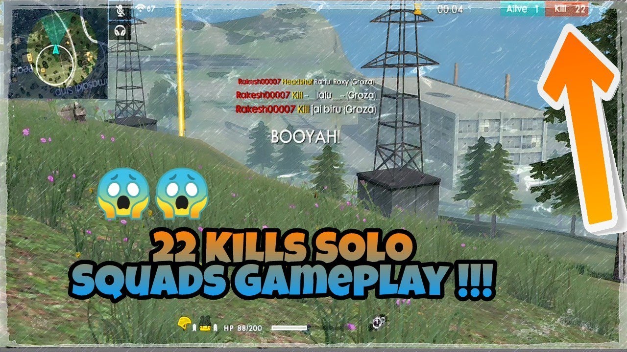 RECORD 22 KILLS SOLO SQUADS GAMEPLAY !! Free Fire Battlegrounds !!!