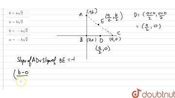 The medians AD and BE of the triangle with vertices A(0, b), B(0, 0) and C(a, 0)