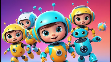 Eight Little Robots Dancing Around | Fun Robot Song for Kids | Counting and Dancing Rhyme