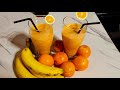 Licuado de naranja y plátano extremadamente delicioso