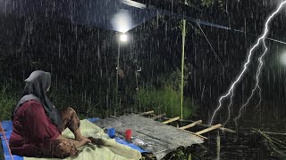 camping diguyur hujan deras.. nekat bawa istri nginap tepi danau