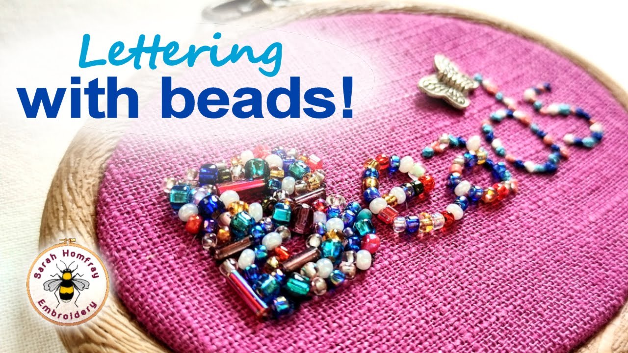 Easily stitch letters and words on fabric with beads! 