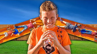 I Built a Backyard Hot Wheels RC Track! *CHALLENGE*