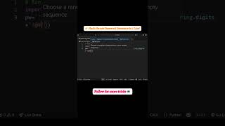 🔐 Generate Strong Passwords in ONE Line with Python! 💻#Python #CodingShorts#PythonTricks#Programming