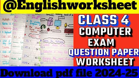 Class 4 Computer Half Yearly Exam Question Paper 2024-25|Half Yearly Exam|Class 4 Computer worksheet