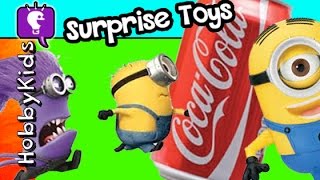 Purple Minions Chase Coca Cola Speed Lego Build Play-Doh Surprise Egg Toys By Hobidstv