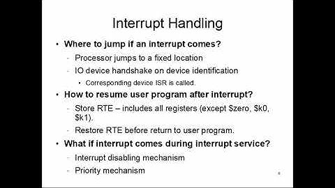 CS47: Lecture 22, Part 2 (Interrupt Handling & Exceptions)