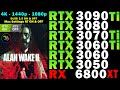 Alan Wake 2 | RTX 3090 Ti, 3080, 3070 Ti, 3060 (Ti), 3050 | RX 6800XT | 4K 1440p 1080p | RT ON &amp; OFF
