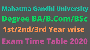MGU Degree Time Table 2020 | MGU Degree Year Wise Time Table 2020