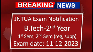 JNTUA BTech 2-1, 2-2 exam timetable for regular supply 2023