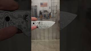 Sneak peek! Raindrop damascus skinning knife #viral #bladesmithing #damascussteel  #veteran