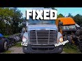 MECHANICAL DAMAGED Freightliner Cascadia Bought At Auction | LED VS Halogen Bulbs In Semi Truck