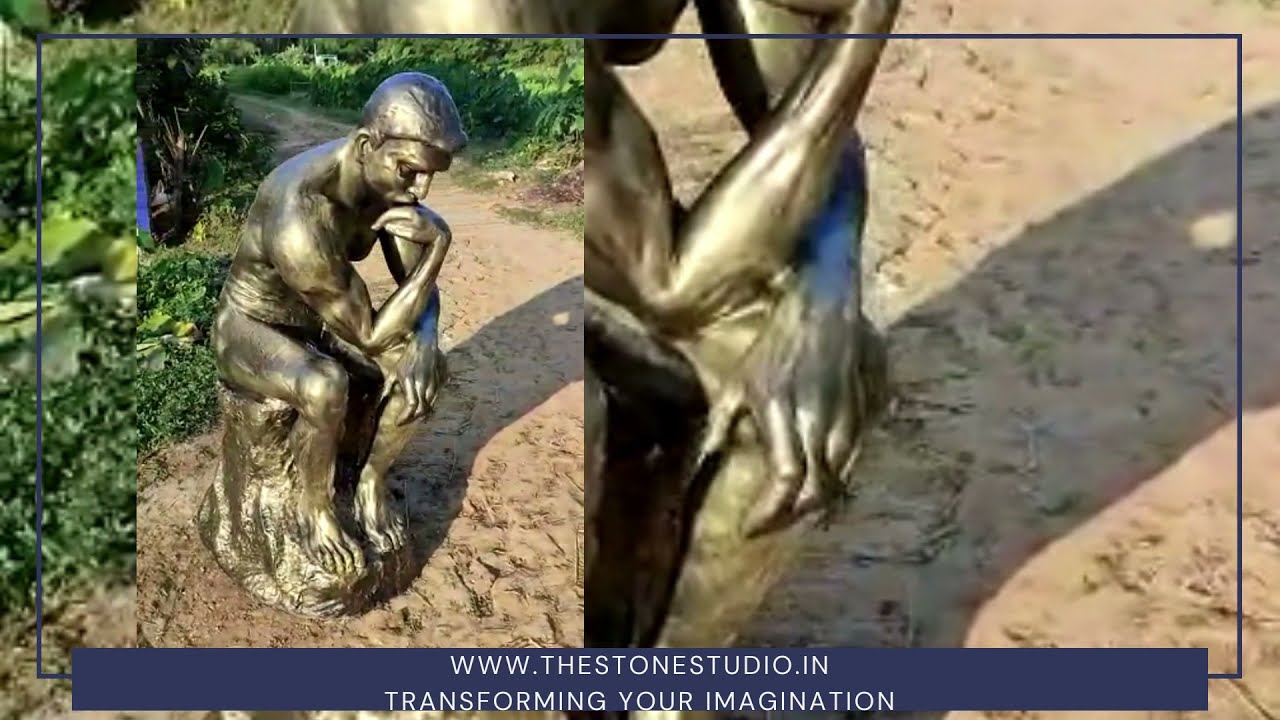 54" Thinking Man Statue, www.thestonestudio.in