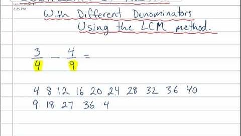 Subtracting Fractions Using LCM