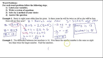 Day 1 CW   Solving Word Problems Using Systems of Equations