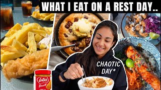 What I eat on a rest day *not planned, missed flight, chaos*