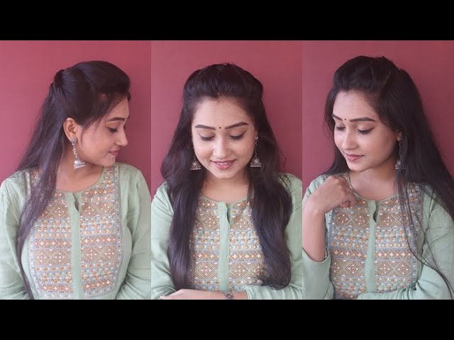 3 Simple Easy Hairstyles Under 1Min Each|Best Hairstyles With Kurti|Asmita  - YouTube
