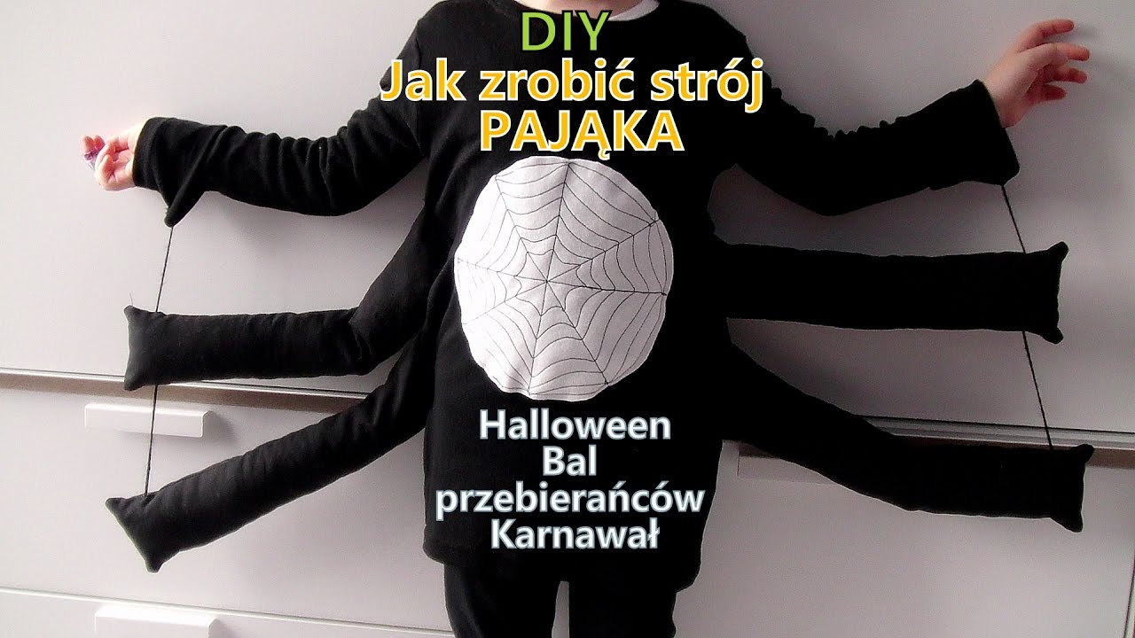 DIY Jak zrobić strój PAJĄKA Halloween bal przebierańców karnawał - YouTube