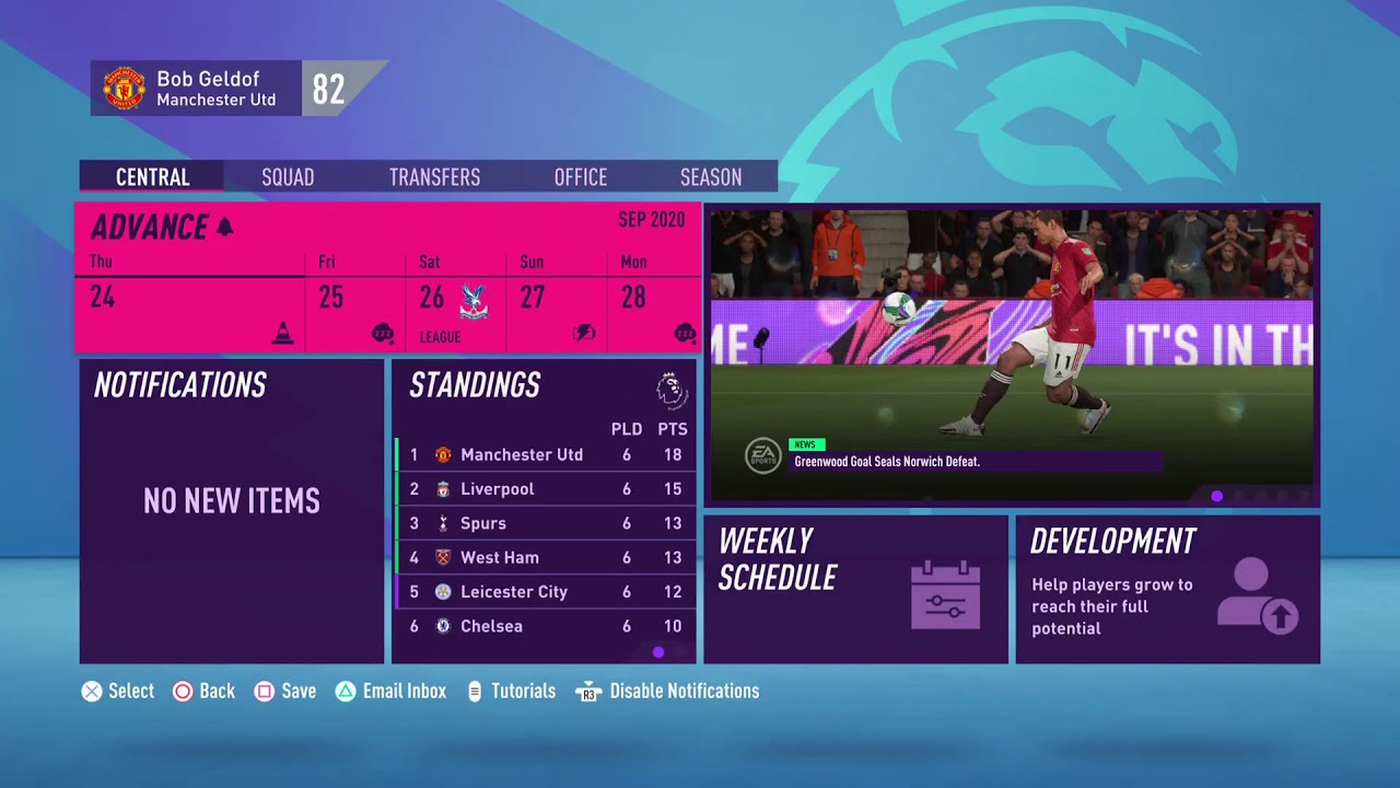 Fifa 21 PS5 Next Gen Career Mode