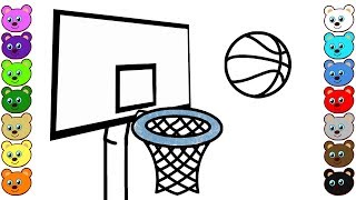 Basketball Game Ball Coloring Pages for Toddlers