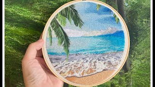 Needle Painting Landscape Embroidery 🌴 The Beach 🏝