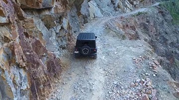 Taking a Jeep ride up Poughkeepsie Gulch filmed by drone.