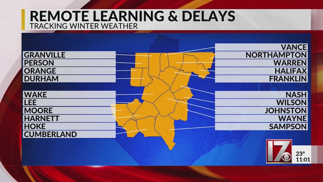 Central NC school districts adjust Tuesday schedules - YouTube
