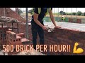 Bricklaying  averaging 500 brick per hour 