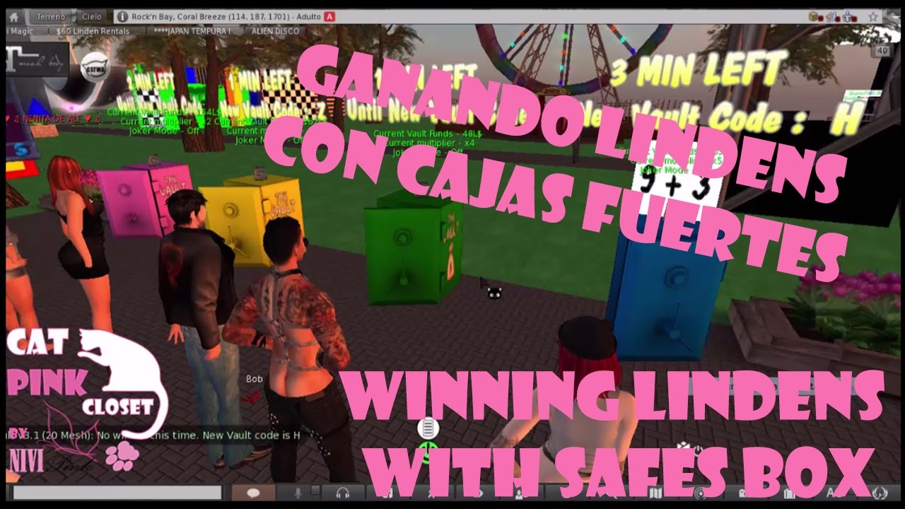 slides Ganar lindens con caja fuerte/Win lindens with vault Second Life