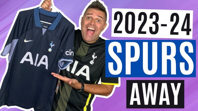 The new 23/24 official Tottenham home kit is officially out and I'm loving  the new name/number groovy Nike font! : r/coys