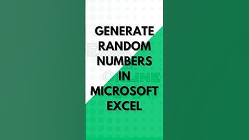 How to Generate Random Numbers in #microsoftexcel