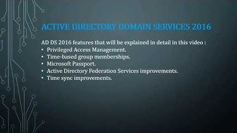2. Active Directory Domain Services Windows Server 2016 HD