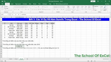 Các ví dụ về hàm SUMIFS trong Excel 2019