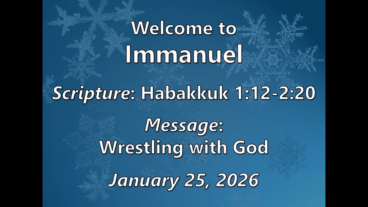 1/25/2026 - Immanuel Christian Reformed Church Service