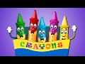 Five Little Crayons | Jumping on the Bad | Nursery Rhymes