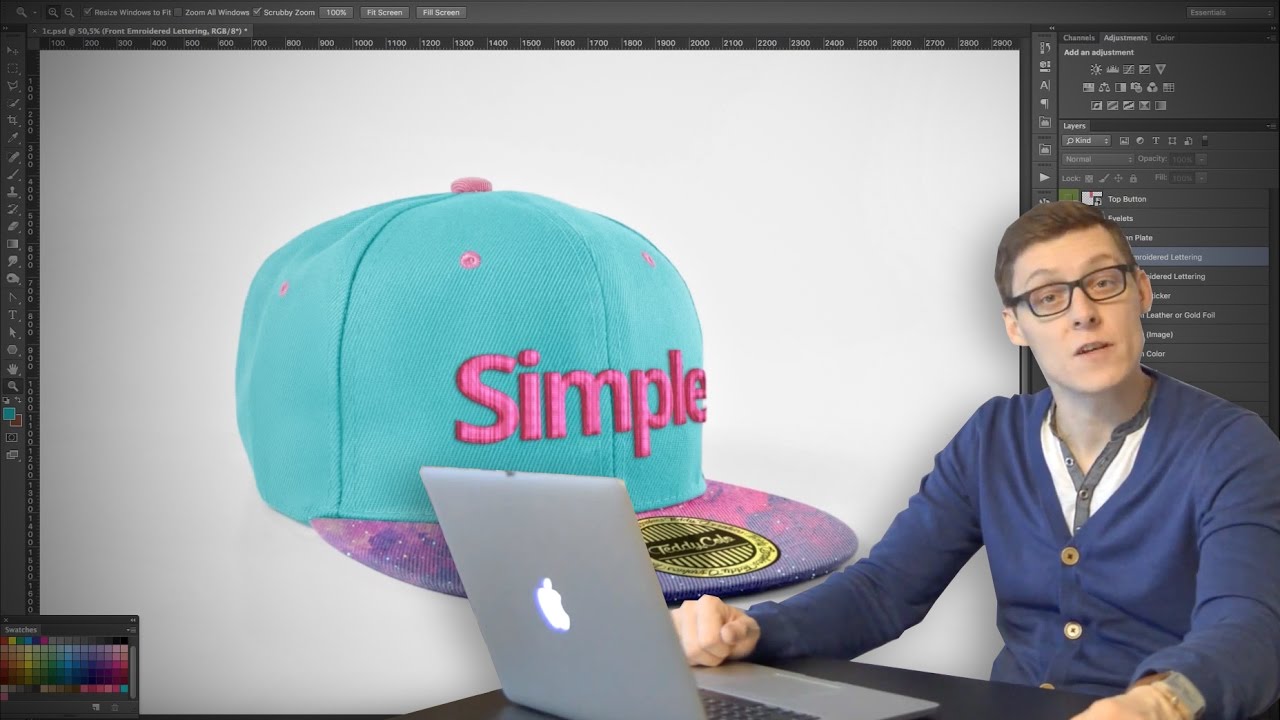 Download How to make a SnapBack Cap Mockup with a PSD Template ...