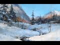 Mountain Creek. How to paint a winter landscape. Extended version!
