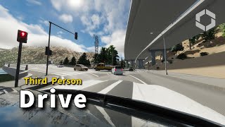 Cities Skylines 2 : Driving home from work (third person car drive)