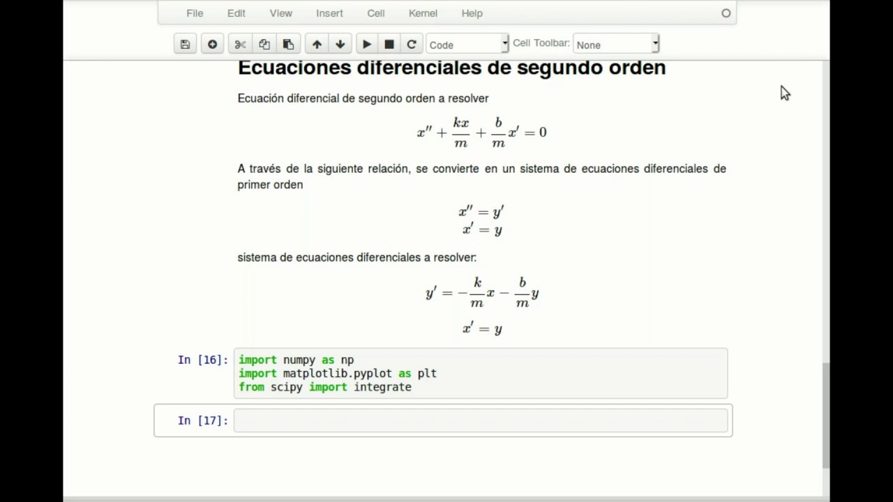 Python Ecuaciones Diferenciales De Segundo Orden 2 Youtube