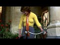 Tina Aumont in tight yellow sweater (Braless) Getting on a Bicycle 1080P BD