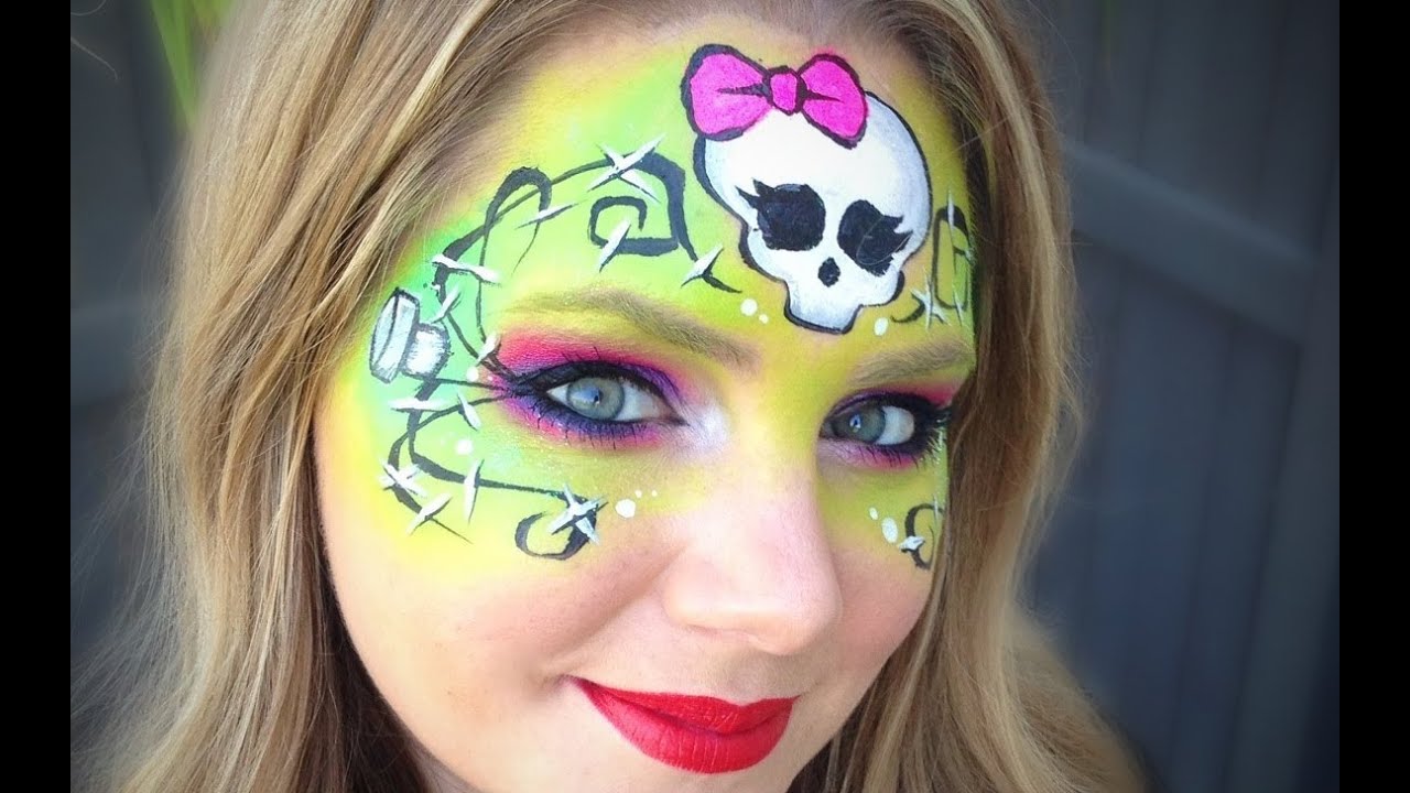 Monster High Makeup Face Painting Tutorial Frankie Stein YouTube