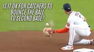 Caught Stealing: MLB Catchers Bouncing the Ball to Second Base