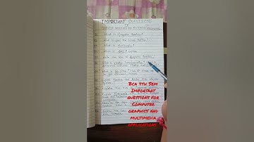 Important questions for computer graphics and multimedia applications/BCA 4th Semester 😱