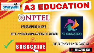 NPTEL Programming Assignment Programming in Java Week 2  Answers Solution | 2025 - Jan