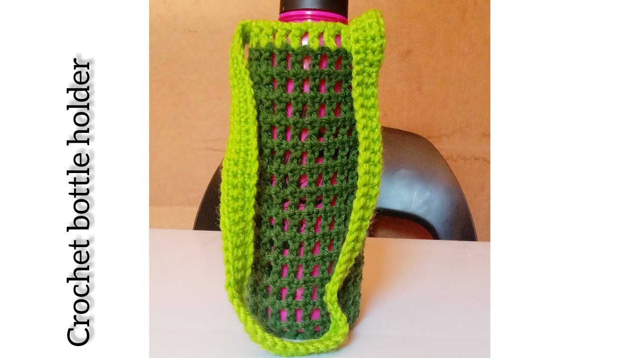 How to crochet water bottle holder tutorial #bottlebag - YouTube