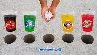 Experiment !! Cola, Pepsi, Fruko, Fanta, Sprite and Mentos Underground