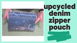How to sew a zipper pouch with denim - easy upcycled denim apron project