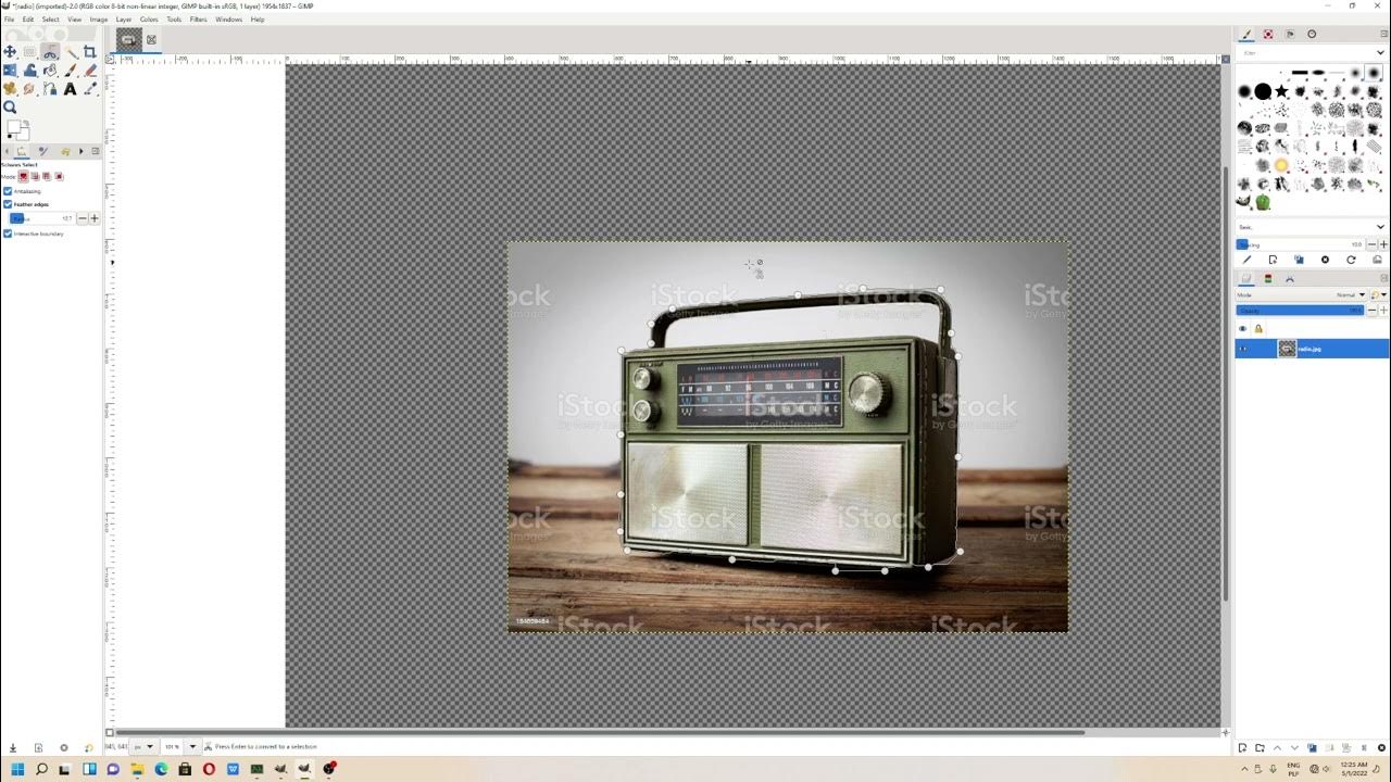 The Gimp 2.99.10 how to use scissors like in Adobe