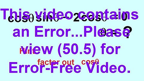 PreCalculus - Trigonometry: Trig Identities (50 of 57) Solve cos(x)sin(x)-2cos(x)=0, x=?